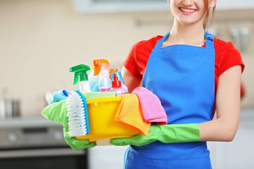 Carpet cleaning professional preparing a service appointment