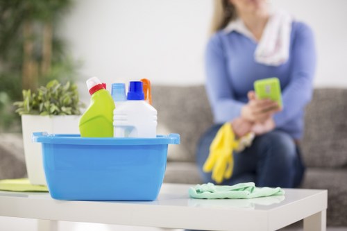 Detailed post-construction cleaning of kitchen surfaces in SE8